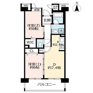 URコンフォール領家【4階】の間取り
