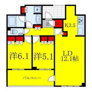 ルフォン飛鳥山【3階】の間取り