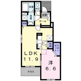 シームリーレジデンスA【1階】の間取り