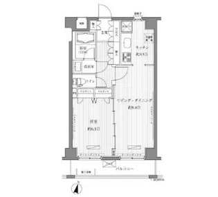 メゾンカルム西新宿【3階】の間取り