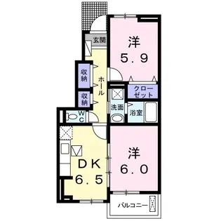 フローレンス・ユーA【1階】の間取り