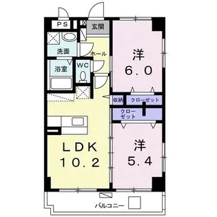 シブリングスMYT東浜【2階】の間取り