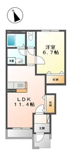 キャトル セゾン【1階】の間取り