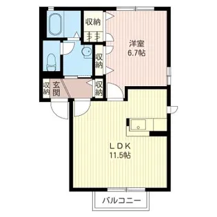 イーストヒルズ渡辺3【1階】の間取り