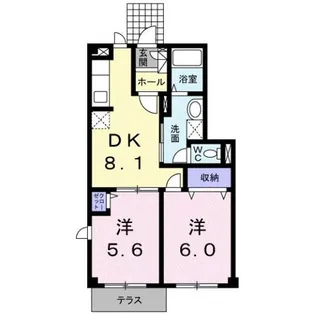 アムールB棟【1階】の間取り