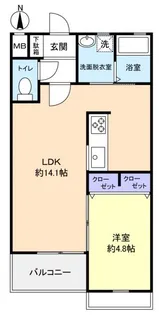 リアン緑が丘B棟【2階】の間取り