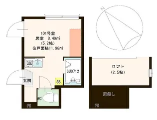 キャラット小岩【1階】の間取り