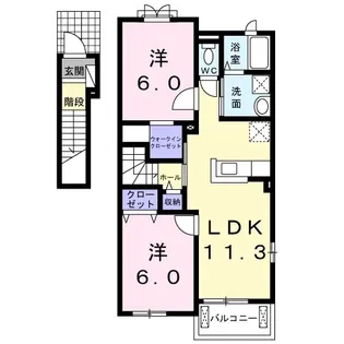 エクシード住吉【2階】の間取り