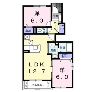 デスパシオII【1階】の間取り