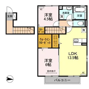ウィット千々石 B棟【2階】の間取り
