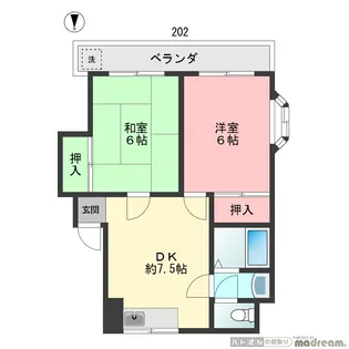 第2桜マンション【2階】の間取り