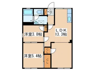 コスモ芦川A【1階】の間取り