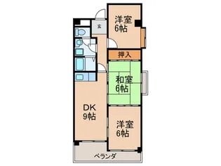 シーズンコート牧の里B【3階】の間取り