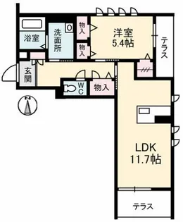 グランマスト今 A棟【1階】の間取り