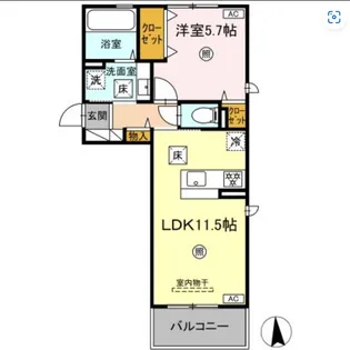 ロータスヒル A棟【1階】の間取り
