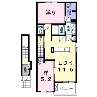 ルミエール B【2階】の間取り