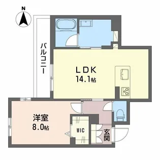 シャーメゾン 二口 パナ XI【2階】の間取り