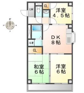 シティマンション イワタ【1階】の間取り