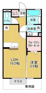 ボン・セジョーア【1階】の間取り