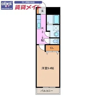 グローリアスヒルK【4階】の間取り