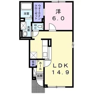 ラ・ポール デュオ【1階】の間取り