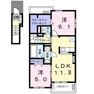 ユア アド ディル【2階】の間取り