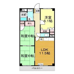 アビタシオンイモト【3階】の間取り