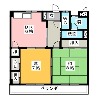 メゾン岡田かすもり【4階】の間取り