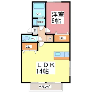 コーポ西谷 B棟【2階】の間取り