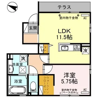 メーテル【1階】の間取り