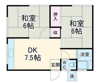 2DKの間取り画像