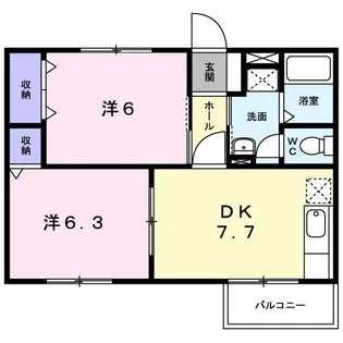 エスポワール B【2階】の間取り