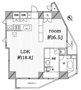 コートモデリア広尾【6階】の間取り