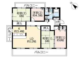 UR高の原駅東第2【5階】の間取り