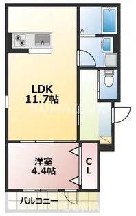 メゾンクレール長嶺南【1階】の間取り