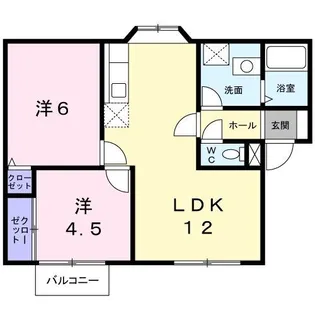 茨城県水戸市元吉田町【アパート】の間取り