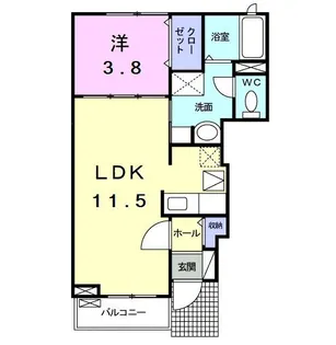 エレガンシア【1階】の間取り