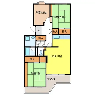グリーンハイツ鷺山【1階】の間取り