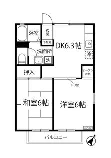 ニューハイツミエ【2階】の間取り