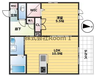 1LDKの間取り画像