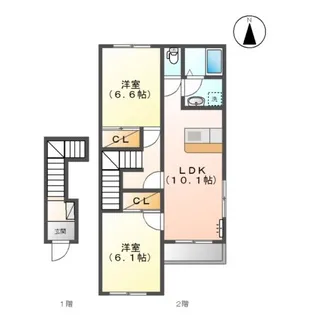 エクシードII【2階】の間取り