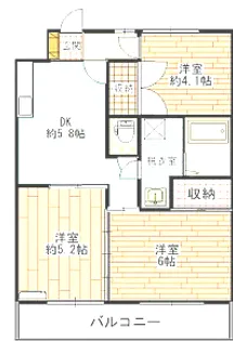 リバーハイツ【2階】の間取り
