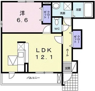 ベル アンジュ【1階】の間取り