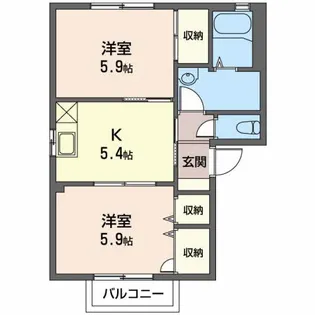 フレグランス広畑【2階】の間取り
