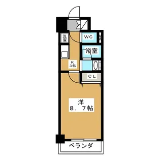 レジディア高岳【3階】の間取り