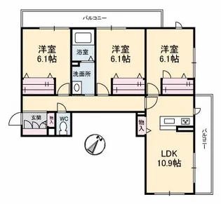 シャーメゾン宇多津 D棟【2階】の間取り