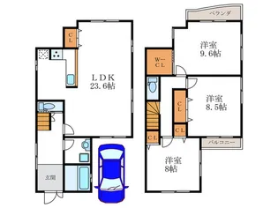 京都府乙訓郡大山崎町字下植野小字宮本【一戸建】の間取り