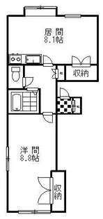 コーポサンライト貝塚【1階】の間取り