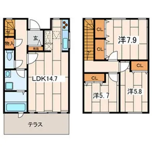 神奈川県横浜市港北区新吉田東5【一戸建】の間取り