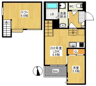 GRANDTIC 下伊福【2階】の間取り